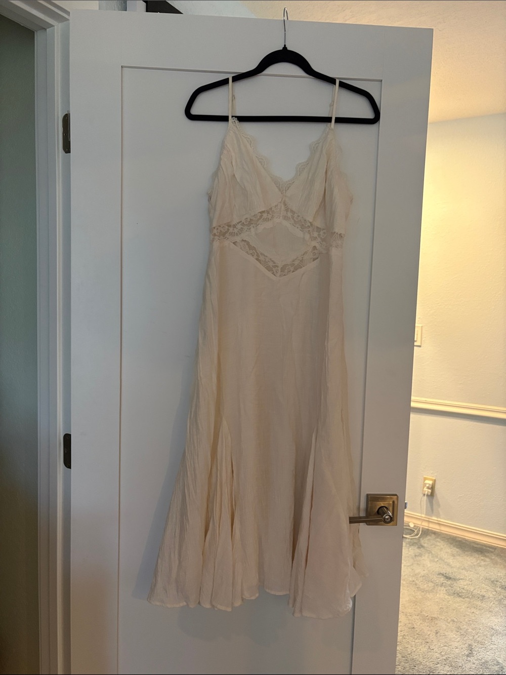Cider Cream Lace-Trim Maxi Slip Dress XL (Fits like a Large)